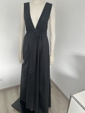 Schuhmacher Abendkleid Lang Damen Schwarz Strick mit Taft Gr. M Top