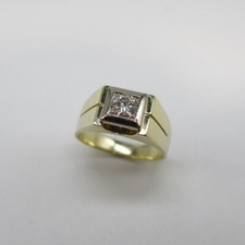 585/-er Gold - Siegelring Herrenring mit Brillant / Diamant ca.0.60ct. TW SI2