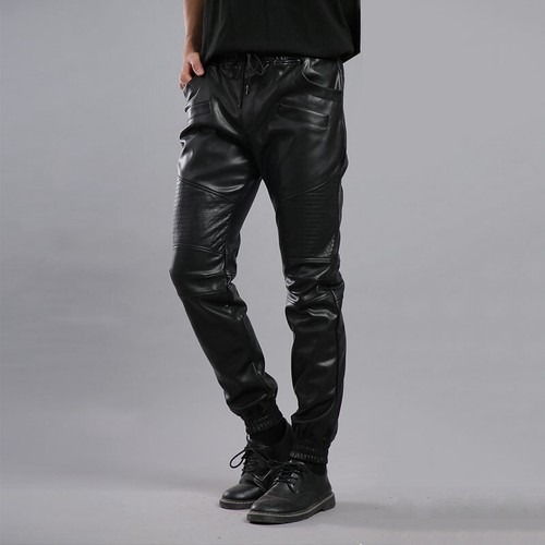 Herren kunstleder hose schwarz - kunstleder,