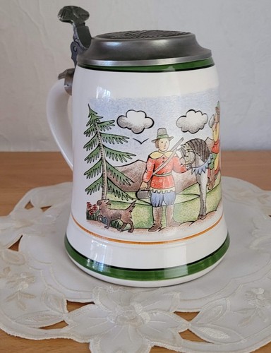 Bierkrug mit zinndeckel - mit, von