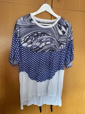 Adidas x Stella McCartney Damen Tshirt Weiß Blau Modern Trend Designer Fashion
