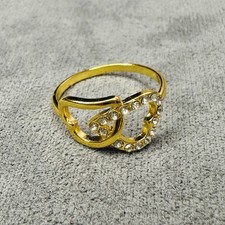 Ring vergoldet Herz Strass Größe 59 Damen Schmuck romantisch