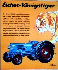 Altes Oldtimer Blechschild Traktor Eicher Königstiger Schlepper