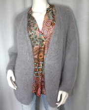 Grobstrick Jacke Cardigan Strickjacke Mohair Silber Grau 36,38,40,42 Neu