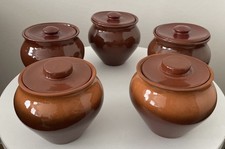 5 Tontöpfe, Auflaufförmchen aus Steingut?, Keramik ?mit Deckel 0,35 L;