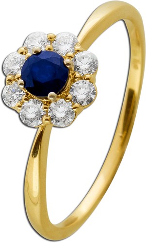 Saphirring gelbgold 585 14k - 585,