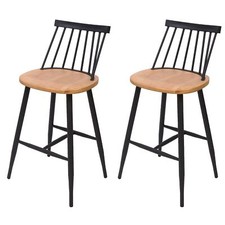 B-Ware 2er-Set Barhocker MCW-G69, Tresenhocker Barstuhl, Gastro, naturfarben