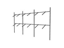 Rückwandsystem 3,7 m Ladeneinrichtung Wandregal Schräg Ladenbau Regal Abhänger