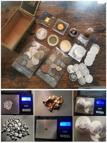Gold nugget fein - silber, 999