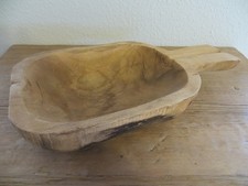 Schüssel Holz rustikal oval mit Griff Deko  36 x 20 cm