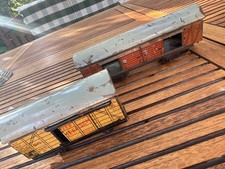 DDR Spielzeug, 2 (zwei) 1956-64 Stadtilm Bahnen (DDR) Spur S,  Waggons