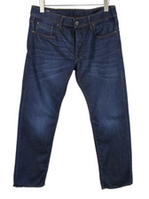 G-Star 3301 Straight Herrenjeans W34/L32 Knopf Fly Fade Effekt Whiskers