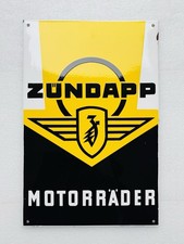 Emailschild Zündapp Motorräder Werkstatt - 58x38cm - Original 30er Jahre