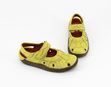 Spange Ballerina TMA Eyes Klettverschluss Leder gelb Gr. 39