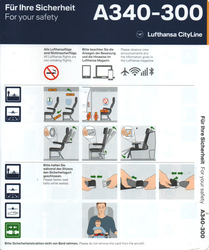 Safety card ex lufthansa - safety,
