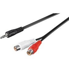 Audio-/Video-Anschluß-Kabel 1,5m 2x Cinch-Buchse an 3,5mm Klinkenstecker