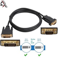 1.5m Kabel VGA auf zu DVI 24+1 Dual-Link Gold Ferrit Konverter mit Chip Monitor