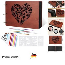 Holz Fotoalbum Scrapbooking 100 Seiten Herzform Vintage personalisiert Geschenk