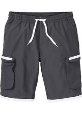 Neu Schlupf Cargo-Bermuda Regular Fit Gr. 46 Schiefergrau Weiß Herren-Hose Pants