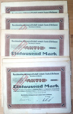 100 x MASCHINENBAU-AG VORMALS STARKE & HOFFMANN AG, Aktie über 1000 M, Hirschber