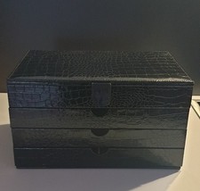 Schmuckkoffer Uhrenbox Aufbewahrung Schatulle schwarz Top