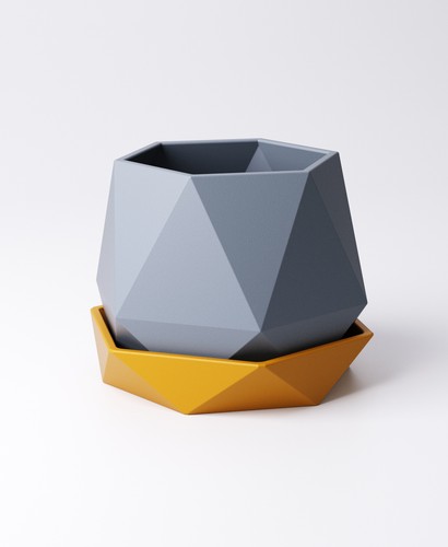 Geometrischer blumentopf mit - geometrischer,