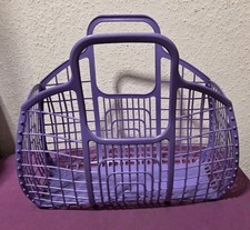 DDR PLASTE EINKAUFSKORB/ STRANDKORB Lila 40 x 15 x 33,5 cm OSTALGIE VINTAGE 