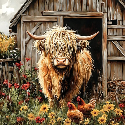 Wandbild highland kuh - wandbild,