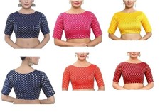 Brokat Sari Bluse Ethno Bollywood Stil Lehenga Choli Crop Top Hochzeit Party