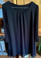 lange festliche Bluse mit Rückenschlitz, schwarz v. Alba Moda Gr. 40-42 sh. Maße