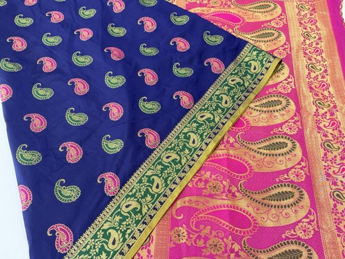 Banarasi seidensari dunkelblau - banarasi,