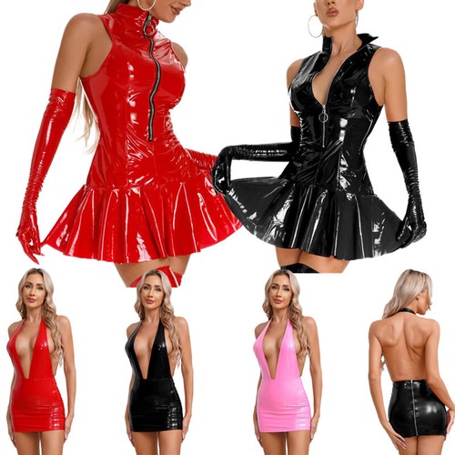 Damen sexy wetlook - wetlook, bodycon