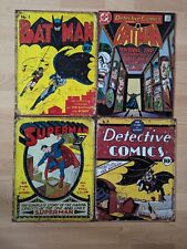 4 Blechschilder Batman Detektiv Comics Superman DC Metall-Poster 