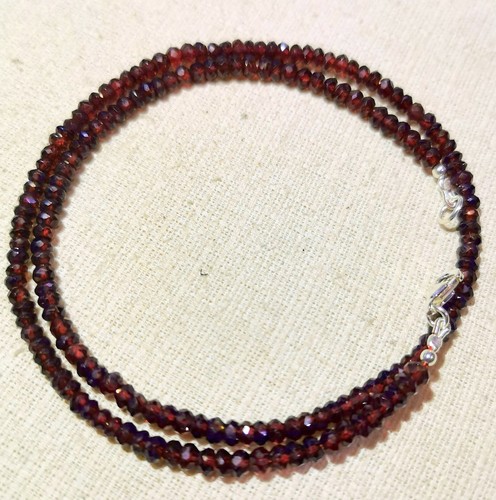 Facettierte granat kette 925 - facettierte,