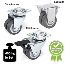 Möbelrollen Schwerlastrollen Lenkrollen Strandkorbrollen Ø 50 mm 400 kg SOTECH