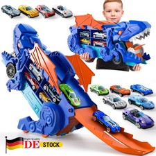 Auto Spielzeug, Dinosaurier Rennstrecke Truck mit 12 Mini-Metall-Rennwagen DHL