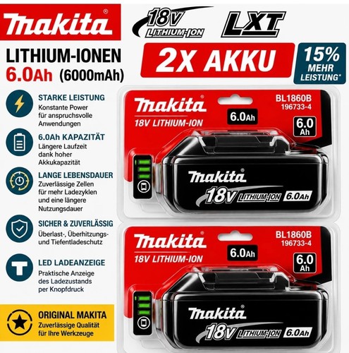 Original makita bl1860b - 2x,