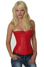 Korsett Corsage Rot Leder lang
