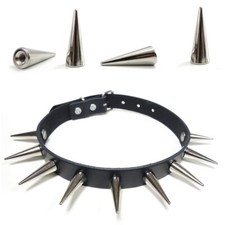 Nietenhalsband Killernieten 28mm Choker / Gothic Punk Leder Nieten Halsband