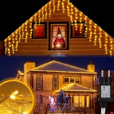 LED Eisregen Lichterkette Lichter Beleuchtung 5m/10m/15m Außen Xmas Balkon Innen