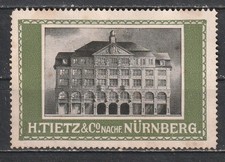 Reklamemarke TIETZ & Co. Kaufhaus, Nürnberg