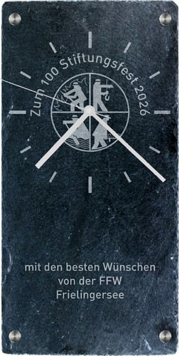 Feuerwehr wanduhr schiefer - wanduhr, xl