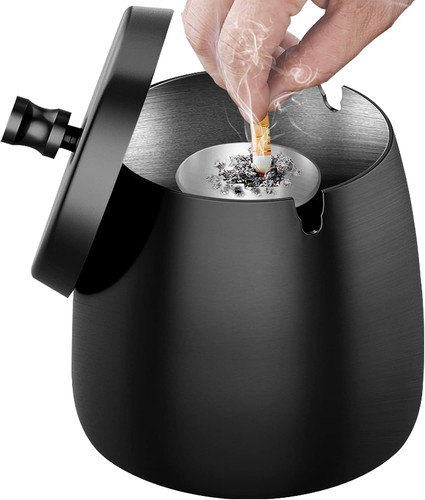 Edelstahl aschenbecher mit - edelstahl,