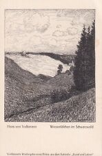 4/Künstler Postkarte - Hans von Volkmann "Wiesentälchen im Schwarzwald"