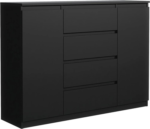 Kommode schwarz matt mit - matt, 4