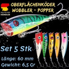 Set Oberflächenköder Popper Wobbler Kunstköder Hecht Topwater Barsch Angeln .