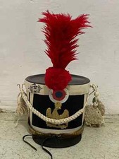 Shako Helm Französischer Napoleonic Schwarz Gefertigt Rot Pom Larp Nachstellung