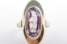Amethyst Ring 333 er 8kt Gelb Gold Grösse 50 Top! #