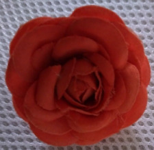 Haarspange - Stoff - Rose in orange - guter Zustand!