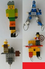 1 Schlüsselbrett aus Lego Steinen mit Schlüsselanhängern, Legosteine Legofigur